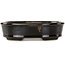 Oval brown bonsai pot by Terahata Satomi Mazan - 135 x 110 x 35 mm