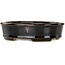 Oval brown bonsai pot by Terahata Satomi Mazan - 135 x 110 x 35 mm