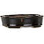 Ovale bruine bonsaipot van Terahata Satomi Mazan - 135 x 110 x 35 mm