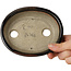 Ovaler brauner Bonsaitopf von Terahata Satomi Mazan – 135 x 110 x 35 mm