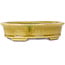 Ovale gele craquelé bonsaipot van Terahata Satomi Mazan - 140 x 115 x 35 mm