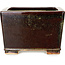 Square marron and gold colored bonsai pot by Reiho - 230 x 230 x 150 mm
