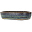 Pot à bonsaï ancien chinois bleu et brun de Nakawatari - 325 x 225 x 72 mm