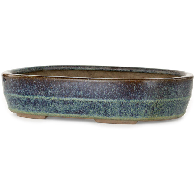 Maceta antigua china para bonsái, azul y marrón, de Nakawatari - 325 x 225 x 72 mm