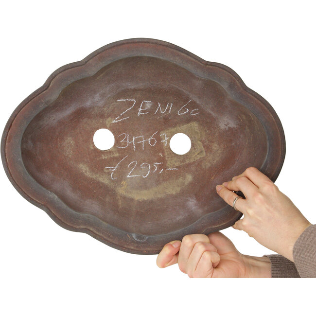 Mokko ongeglazuurde bonsaipot van Izumiya (Zenigo) - 388 x 298 x 85 mm