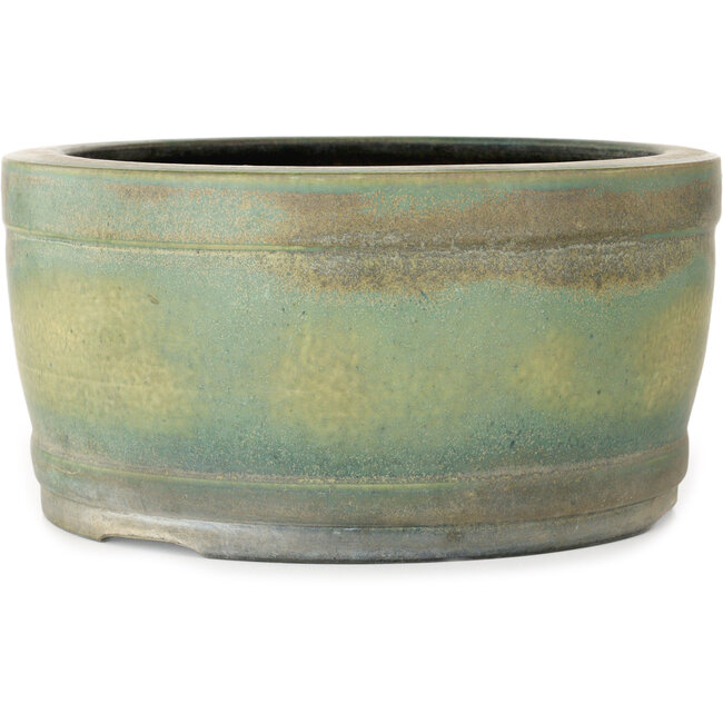 Maceta redonda verde para bonsái de Aiba Koyou - 245 x 245 x 125 mm