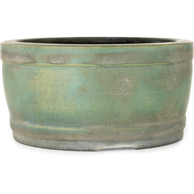 Runder grüner Bonsai-Topf von Aiba Koyou – 245 x 245 x 125 mm