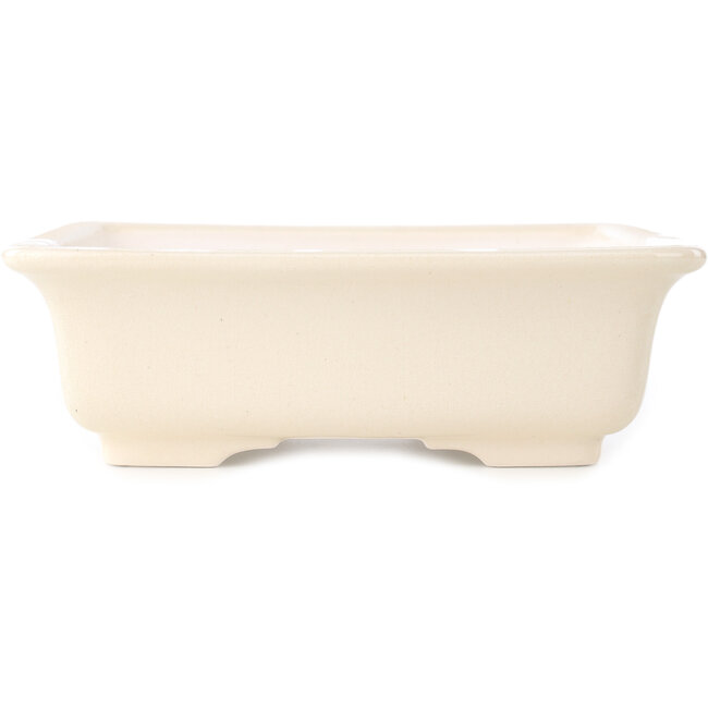 Pot à bonsaï carré ivoire par Yixing - 210 x 210 x 65 mm