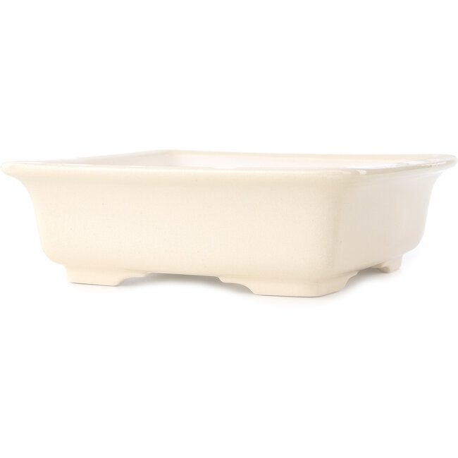 Square ivory bonsai pot by Yixing - 210 x 210 x 65 mm