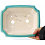 Pot à bonsaï rectangulaire moyen bleu-vert par Yixing - 220 x 180 x 60 mm