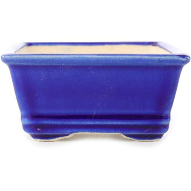 Rechteckige dunkelblaue Bonsaischale von Yixing – 180 x 130 x 50 mm