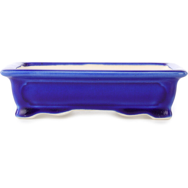 Maceta rectangular para bonsái azul oscuro de Yixing - 180 x 125 x 60 mm