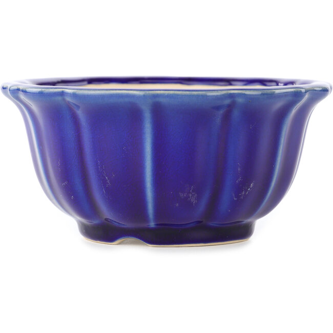 Pot à bonsaï rond bleu foncé par Yixing - 135 x 135 x 65 mm