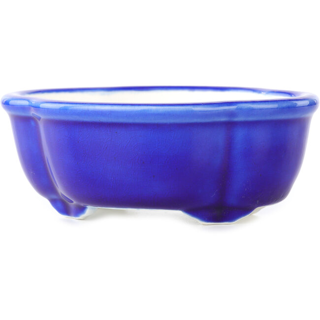 Vaso bonsai Mokko blu scuro di Yixing - 135 x 110 x 50 mm