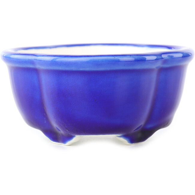 Mokko-Bonsaischale in Dunkelblau von Yixing – 135 x 110 x 50 mm