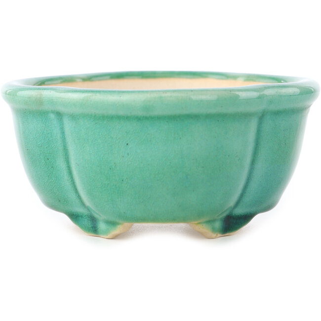 Vaso bonsai Mokko verde scuro di Yixing - 135 x 110 x 50 mm