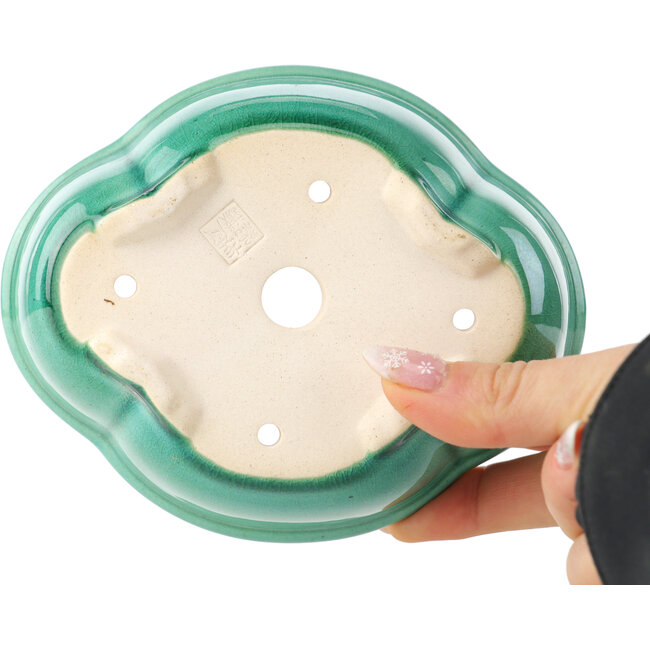 Pot à bonsaï Mokko vert foncé de Yixing - 135 x 110 x 50 mm