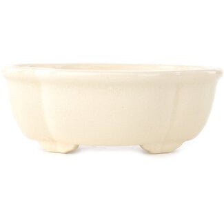 Yixing 135 mm mokko ivory-coloured bonsai pot by Yixing, China