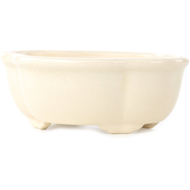 Mokko ivoorkleurige bonsaipot van Yixing - 135 x 110 x 50 mm