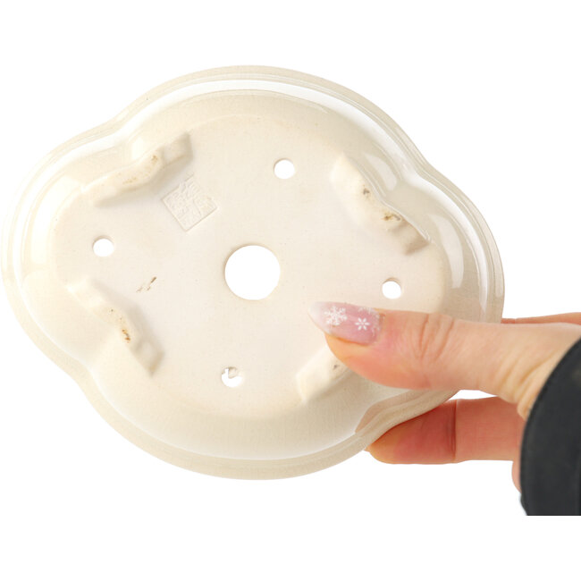 Mokko ivoorkleurige bonsaipot van Yixing - 135 x 110 x 50 mm