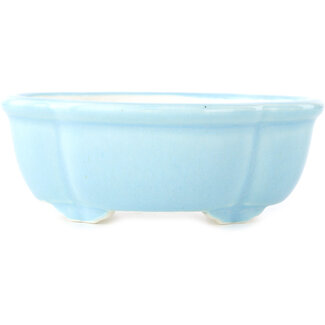 Yixing 135 mm mokko light blue bonsai pot by Yixing, China
