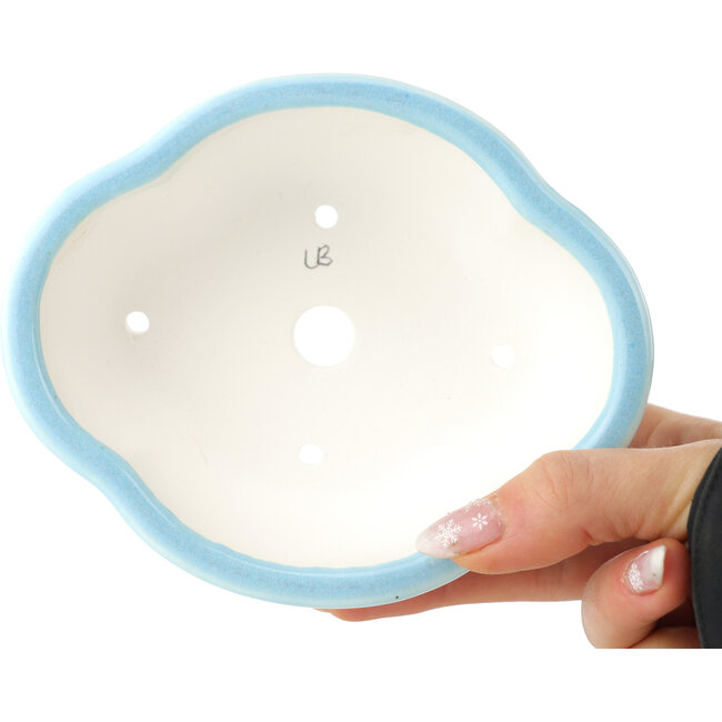 Maceta para bonsái Mokko azul claro de Yixing - 135 x 110 x 50 mm