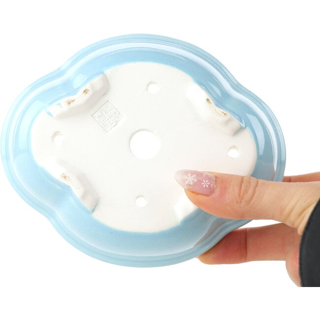 Mokko hellblauer Bonsaitopf von Yixing – 135 x 110 x 50 mm