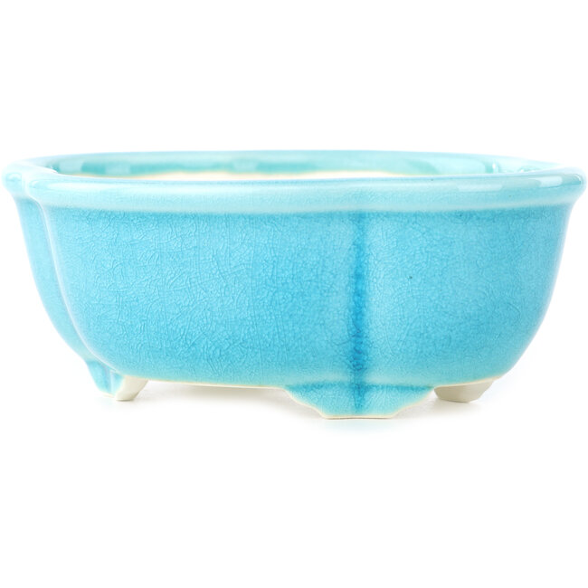 Mokko mittelgroße blaugrüne Bonsaischale von Yixing – 135 x 110 x 50 mm