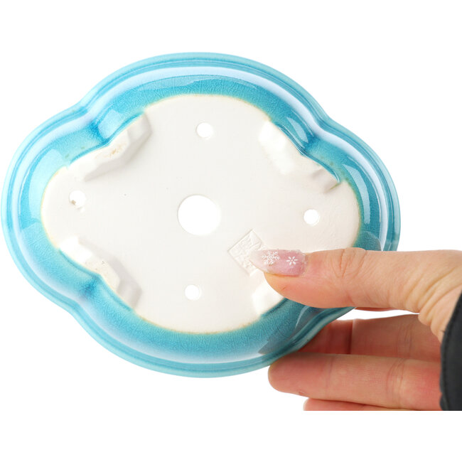 Vaso bonsai medio bluverde Mokko di Yixing - 135 x 110 x 50 mm