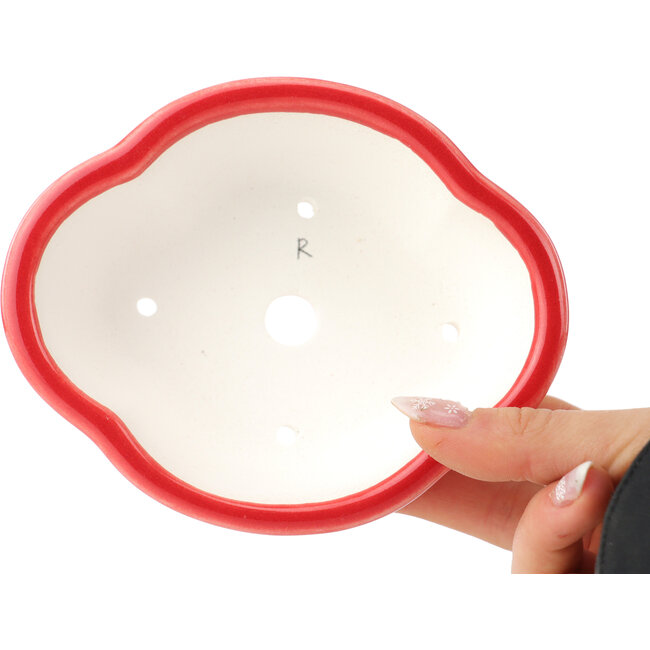 Maceta roja para bonsái Mokko de Yixing - 135 x 110 x 50 mm