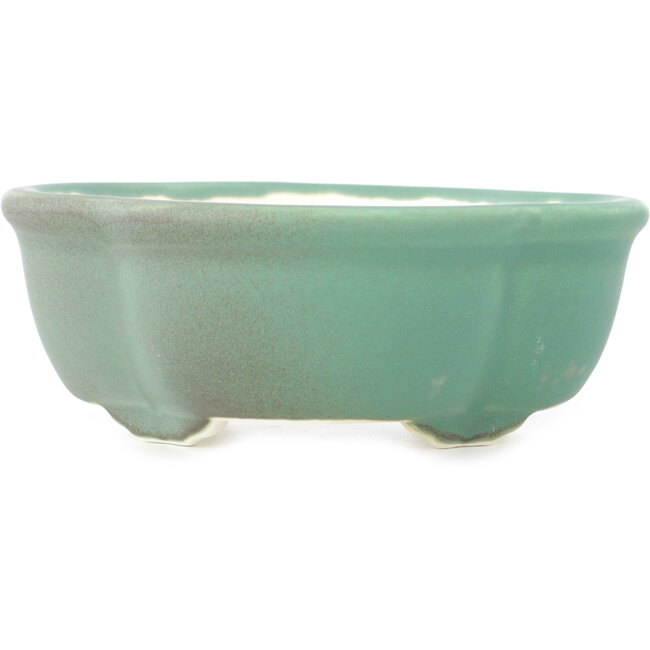 Mokko medium green bonsai pot by Yixing - 135 x 110 x 50 mm