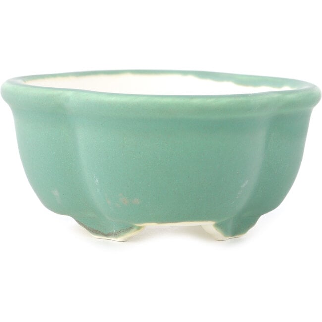 Mokko medium green bonsai pot by Yixing - 135 x 110 x 50 mm