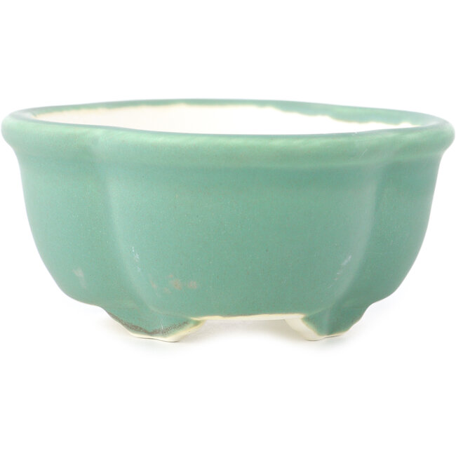 Vaso bonsai Mokko verde medio di Yixing - 135 x 110 x 50 mm