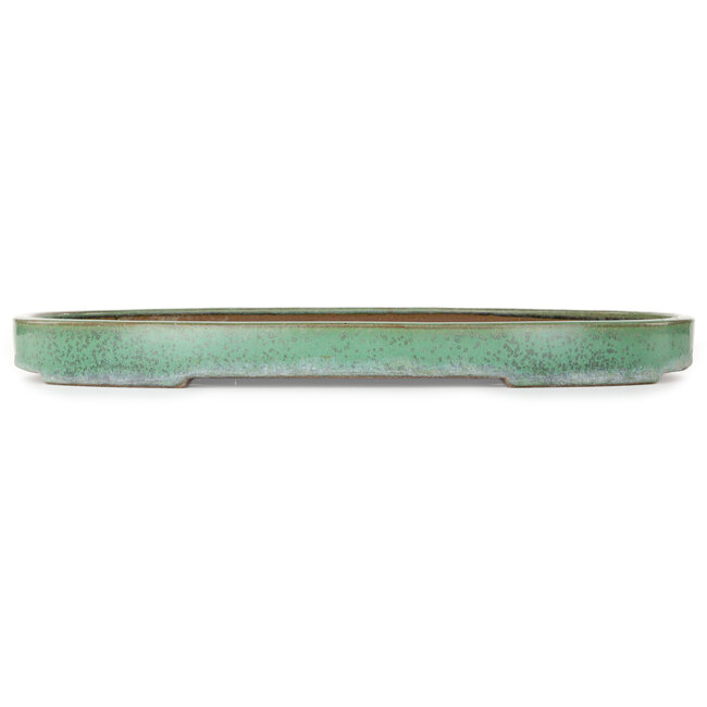 Oval green bonsai pot by Yamafusa - 462 x 323 x 40 mm