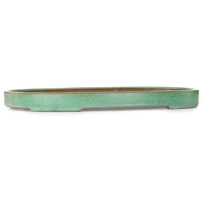 Pot ovale vert pour bonsaï de Yamafusa - 462 x 323 x 40 mm
