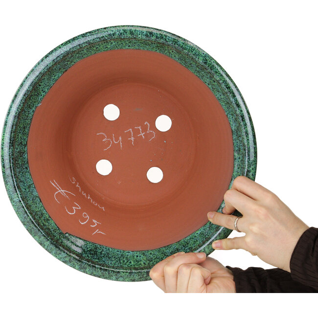 Pot rond vert pour bonsaï de Shuhou - 315 x 315 x 144 mm