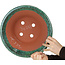 Pot rond vert pour bonsaï de Shuhou - 315 x 315 x 144 mm