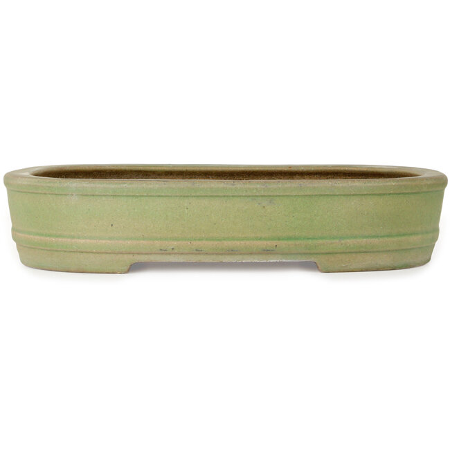 Pot ovale vert pour bonsaï de Hattori - 442 x 335 x 90 mm