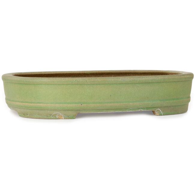 Pot ovale vert pour bonsaï de Hattori - 442 x 335 x 90 mm