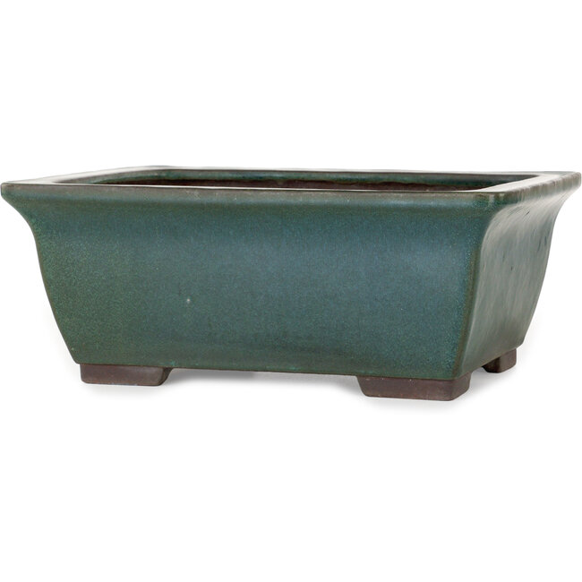 Rechthoekige groene bonsaipot van Yamaaki - 320 x 250 x 125 mm