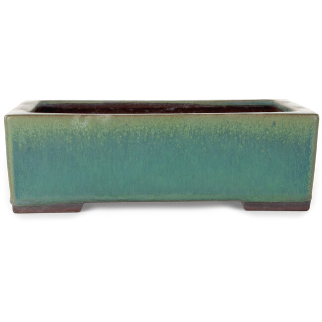 Maceta rectangular verde para bonsái de Yamaaki - 272 x 212 x 85 mm