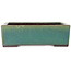 Pot à bonsaï rectangulaire vert de Yamaaki - 272 x 212 x 85 mm