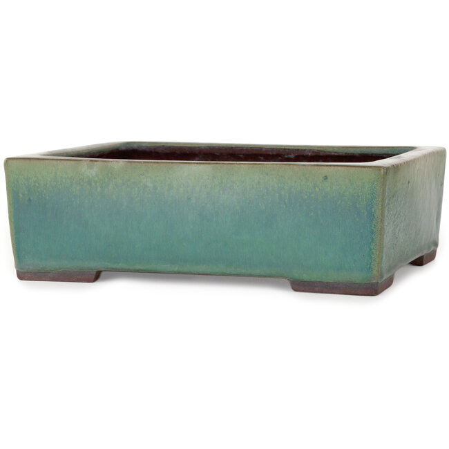 Maceta rectangular verde para bonsái de Yamaaki - 272 x 212 x 85 mm