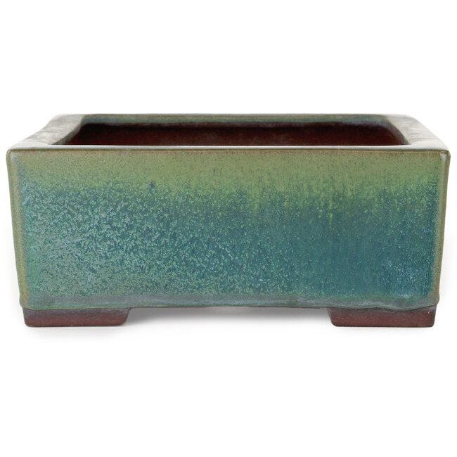 Rechthoekige groene bonsaipot van Yamaaki - 272 x 212 x 85 mm