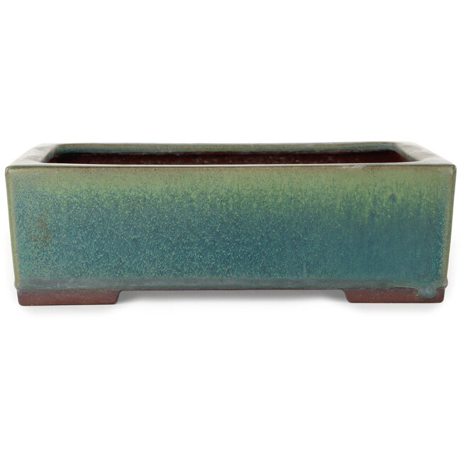 Pot à bonsaï rectangulaire vert de Yamaaki - 272 x 212 x 85 mm