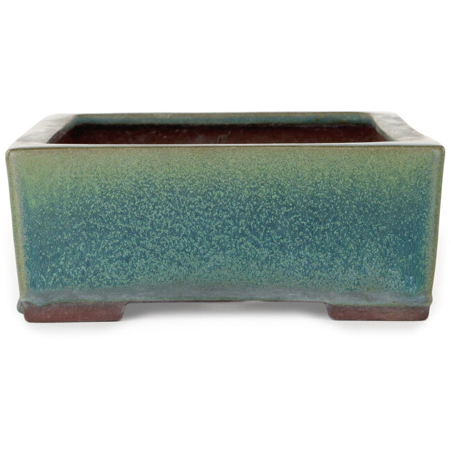 Rectangular green bonsai pot by Yamaaki - 272 x 212 x 85 mm