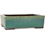Pot à bonsaï rectangulaire vert de Yamaaki - 272 x 212 x 85 mm
