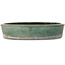 Pot à bonsaï ovale vert par Aiba Koyou - 370 x 325 x 68 mm