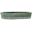 Pot à bonsaï ovale vert par Aiba Koyou - 370 x 325 x 68 mm
