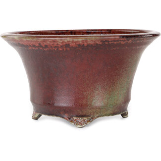  Shuuhou (Hidemi Kataoka) 302 mm  red bonsai pot by Shuhou, Tokoname, Japan